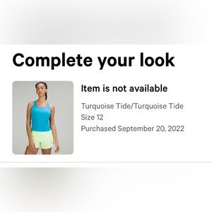 NWOT lululemon swiftly tech RB tank 2.0 race length size 12